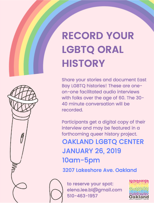 oral history flier lgbtq center
